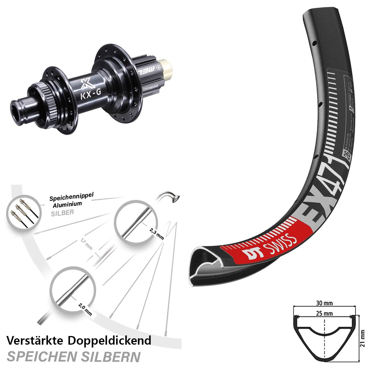 Disc Laufrad 12x142 650B DT Swiss EX471 KX-G Steckachse Campagnolo N3W