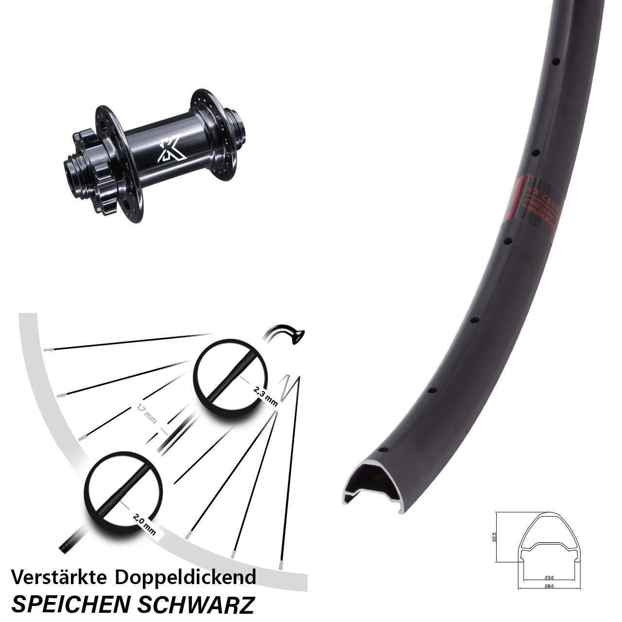 Disc Laufrad 15x100 26 Zoll KX-M Clue