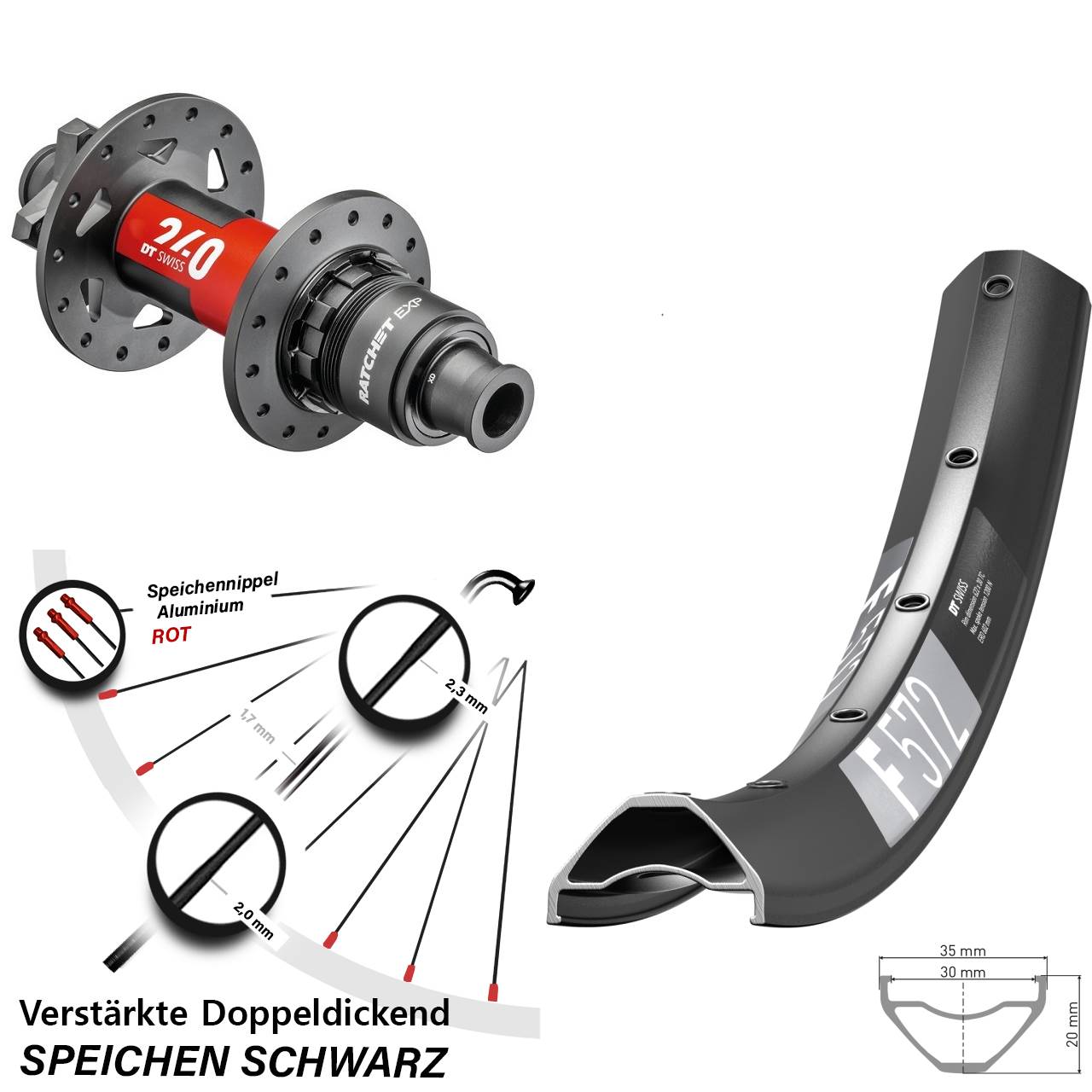DT Swiss F572 DT Swiss 240 EXP 650B 6-Loch Hinterrad 12x148 Boost XD 11-12 fach