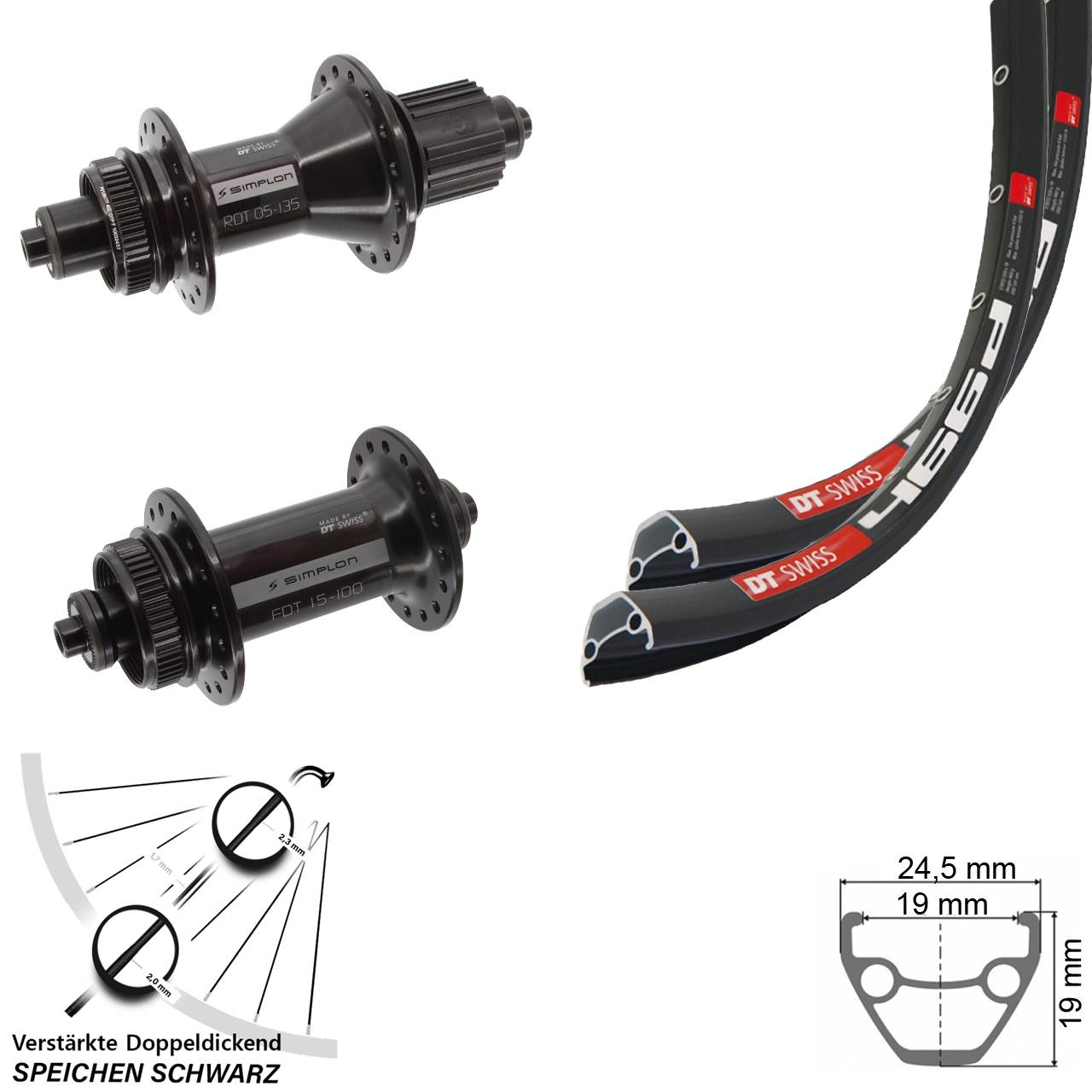 DT Swiss 466d-370 Hybrid Laufradsatz 28 Zoll Disc Micro Spline