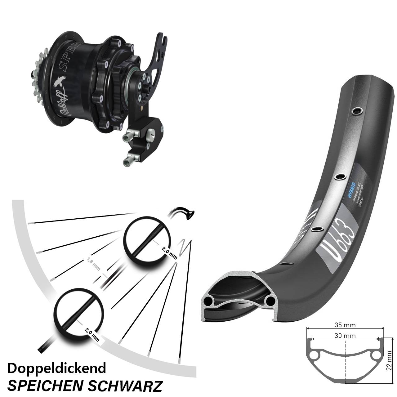 DT Swiss U663 Rohloff Speedhub CC DB PM 26 Zoll Disc Hinterrrad