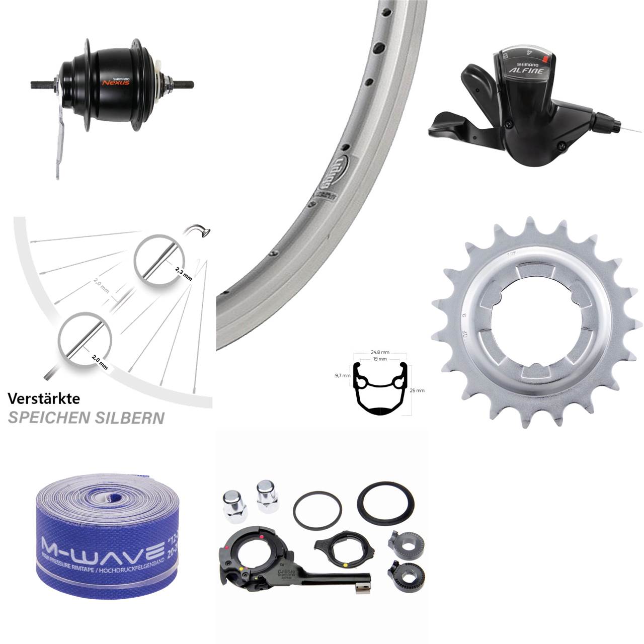 Hinterrad 28 Zoll Ryde Andra 10 Shimano SG-C6001-8C Nexus 8 Gang Rücktritt