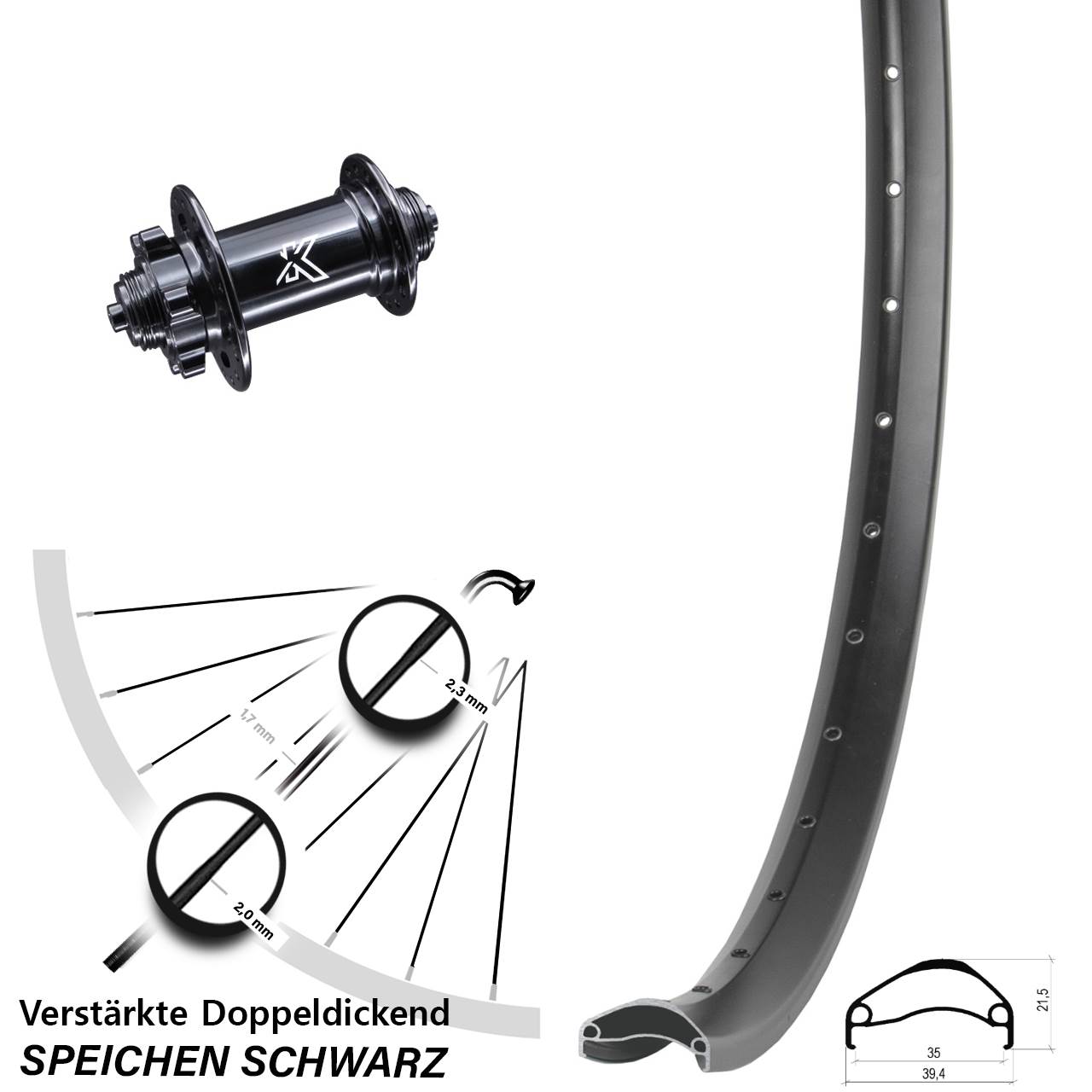 Disc Laufrad QR 29 Zoll Ambrosio E35 KX-M