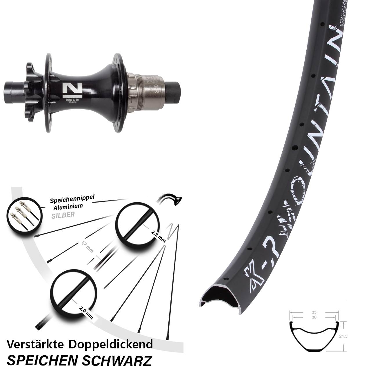 Disc Laufrad 29 Zoll KX-R Mountain Novatec D462 XD 11-12 fach 12x148