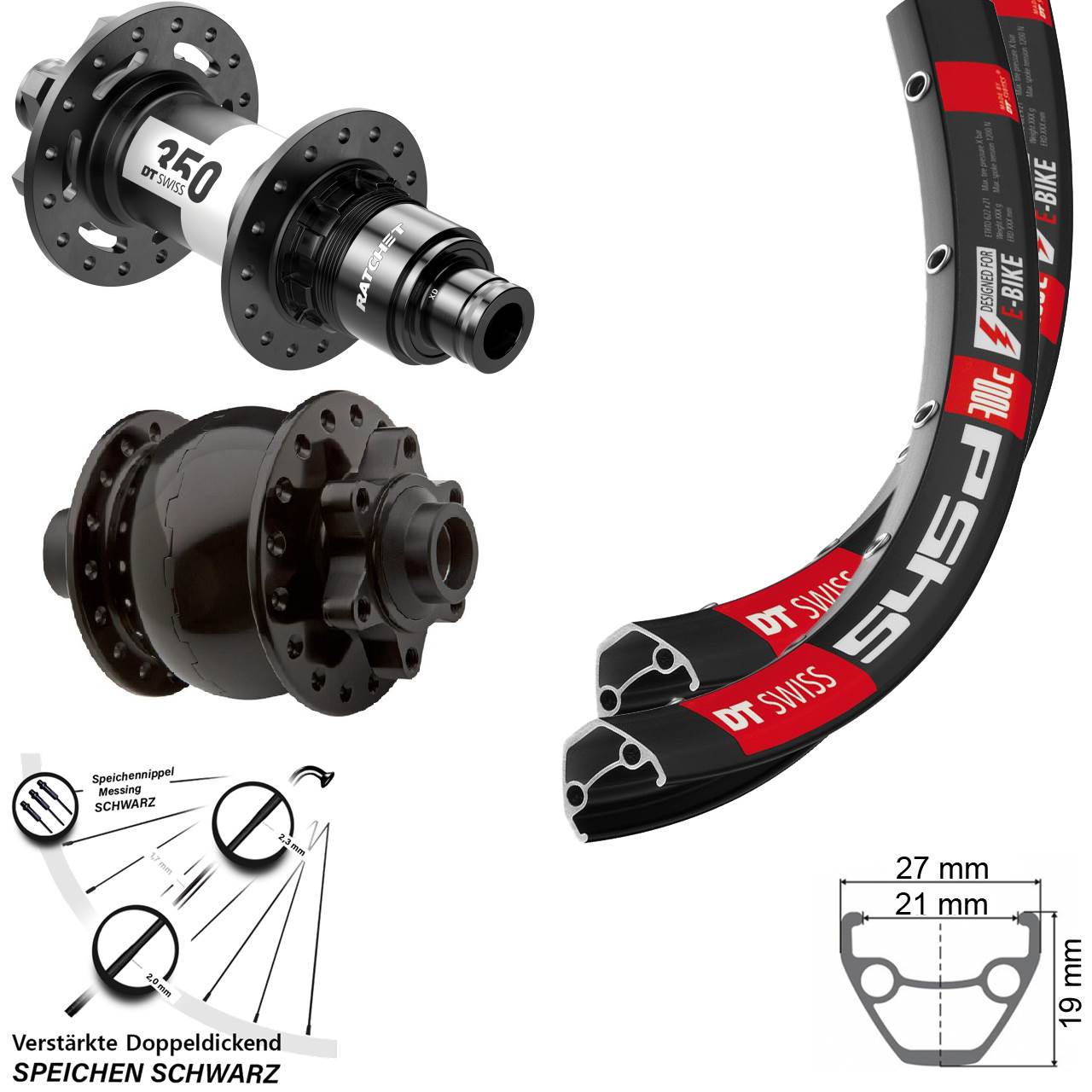 DT Swiss 350 XD SON 28 Zoll Disc Laufradsatz 15x100/142