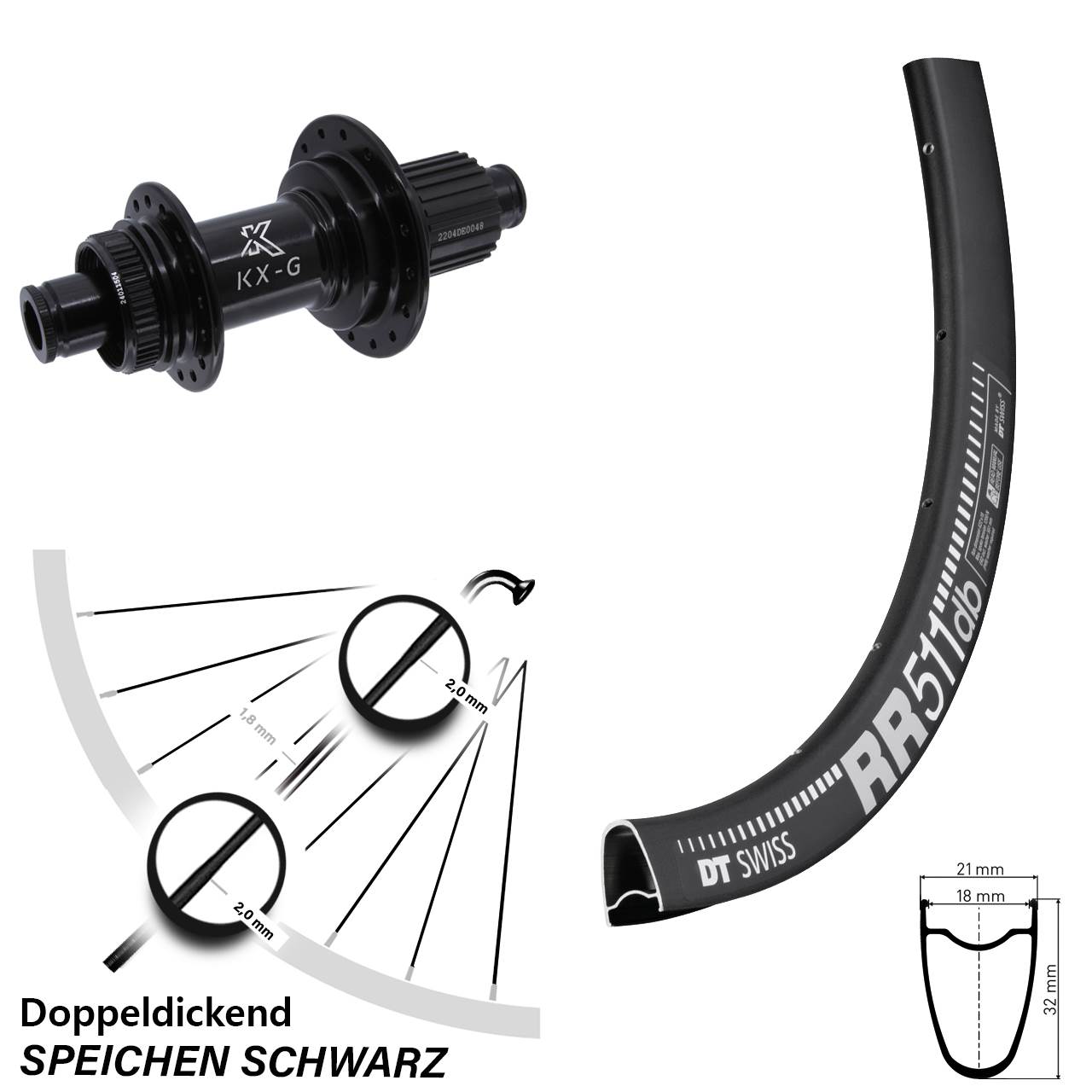 28 Zoll Hinterrad DT Swiss RR 511 KX-GS Micro Spline 12x142