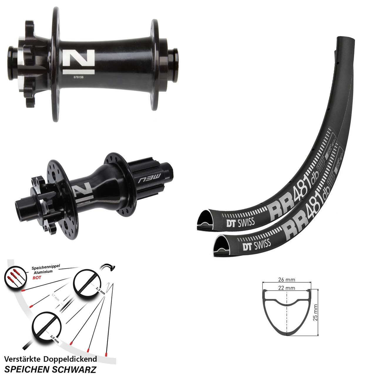 DT Swiss RR481 Novatec D791-Superlight 28 Zoll Laufradsatz 12x100/142 Campagnolo N3W