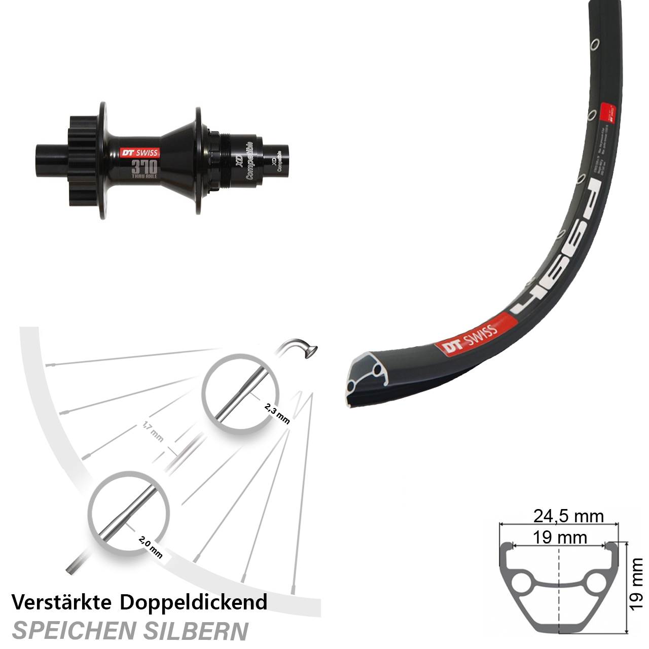Disc Hinterrad 28-29 Zoll DT Swiss 466-370 XD 12x142