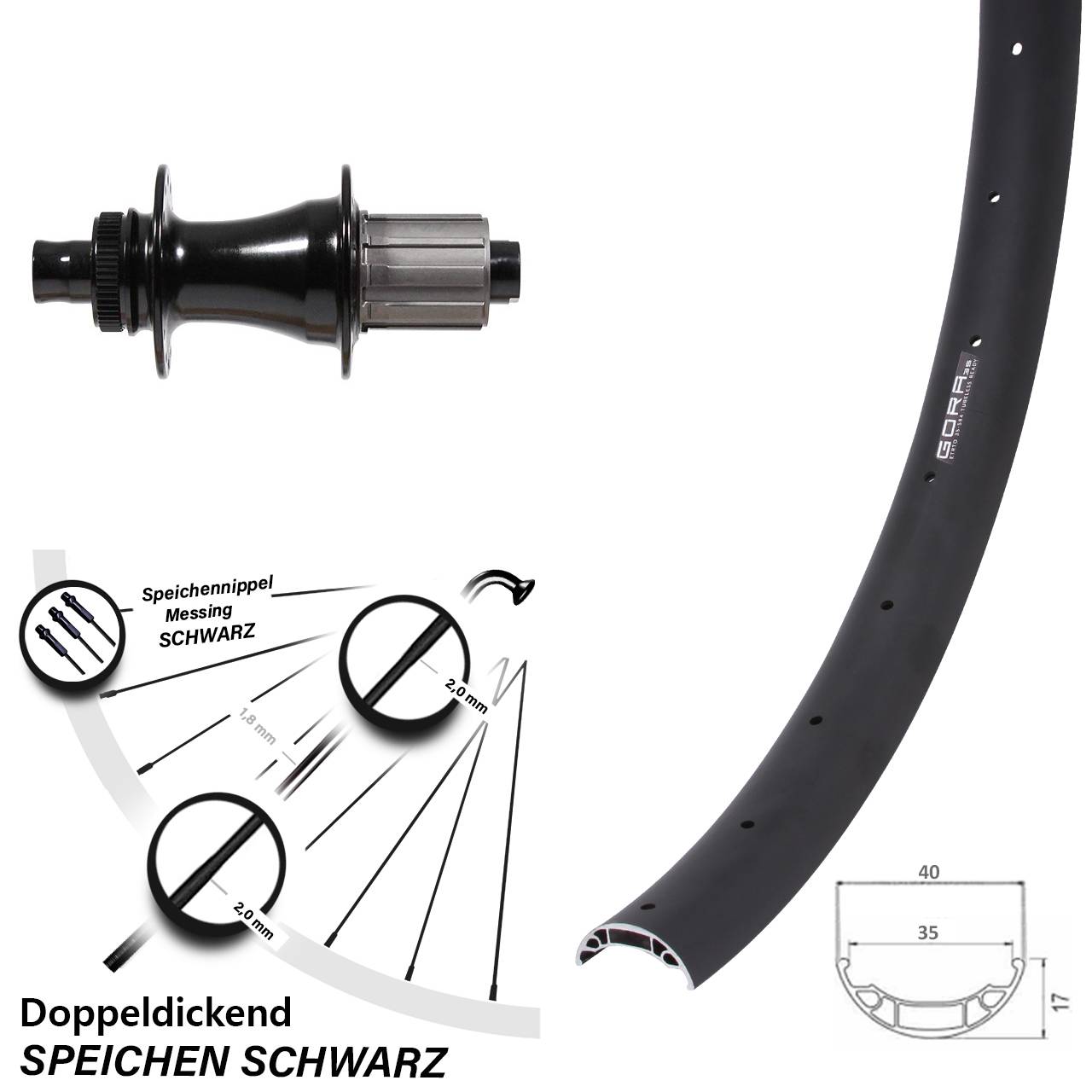 Gora 35 Disc Hinterrad 27,5 Zoll 12x142 mm Formula CL-142s Centerlock 8-11 fach
