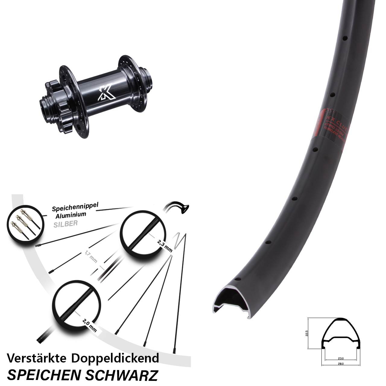 Disc Vorderrad 29 Zoll KX Clue MTB 15x100
