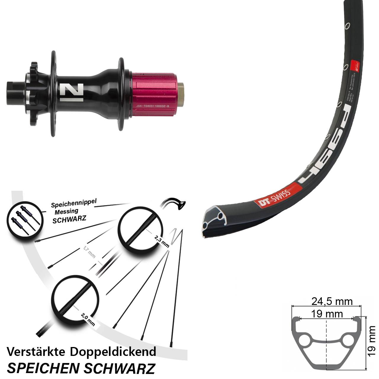 Disc Hinterrad 28-29 Zoll DT Swiss 466d Novatec D792 8-12 fach HG 12x142