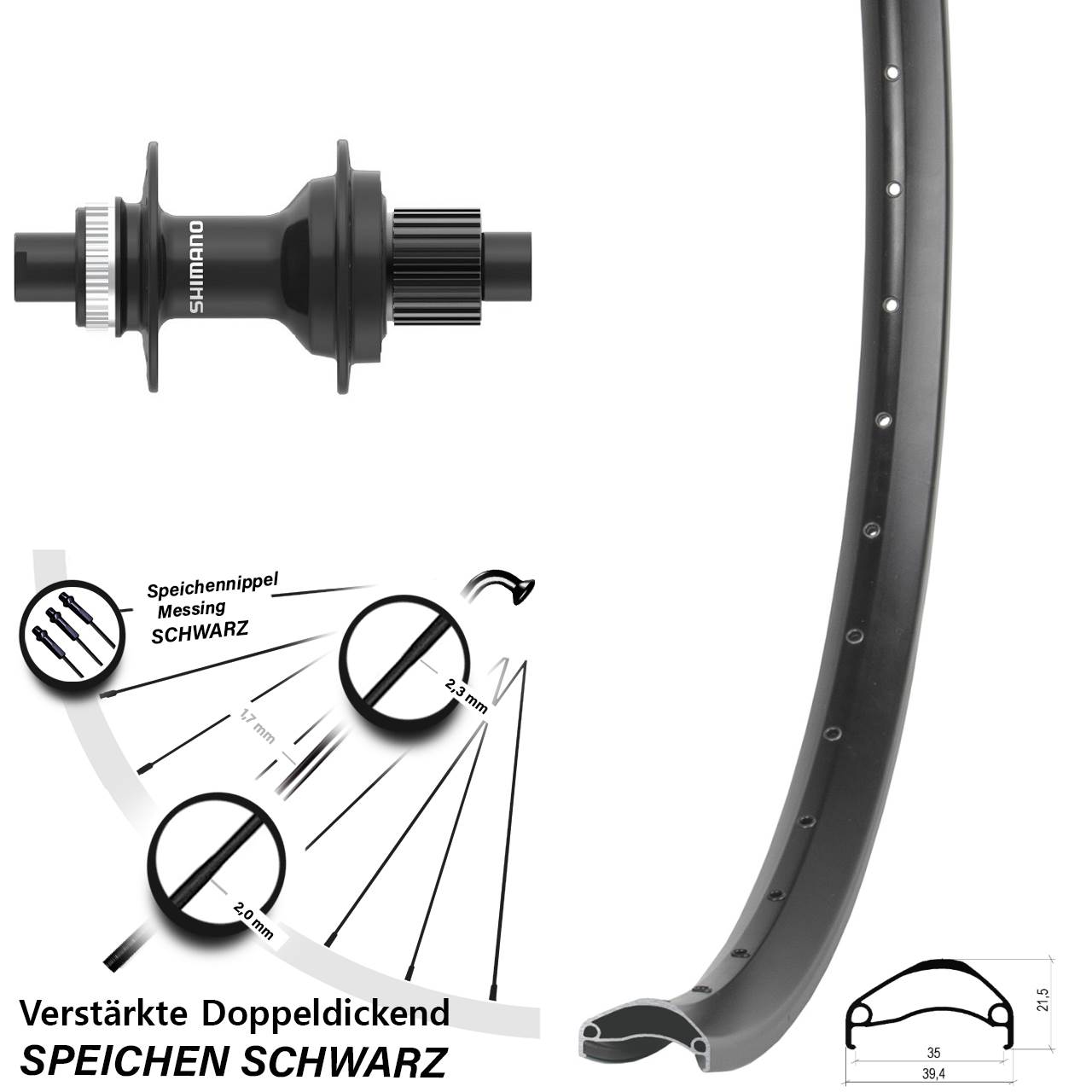 Disc Hinterrad 29 Zoll Ambrosio E35 Shimano FH-MT410 Micro Spline 12x142
