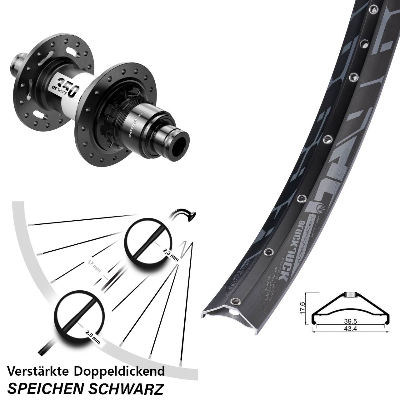 Rodi Ready 40 DT Swiss 350 DEG 72 27,5 Zoll Disc Laufrad 12x148 XD 11-12 fach