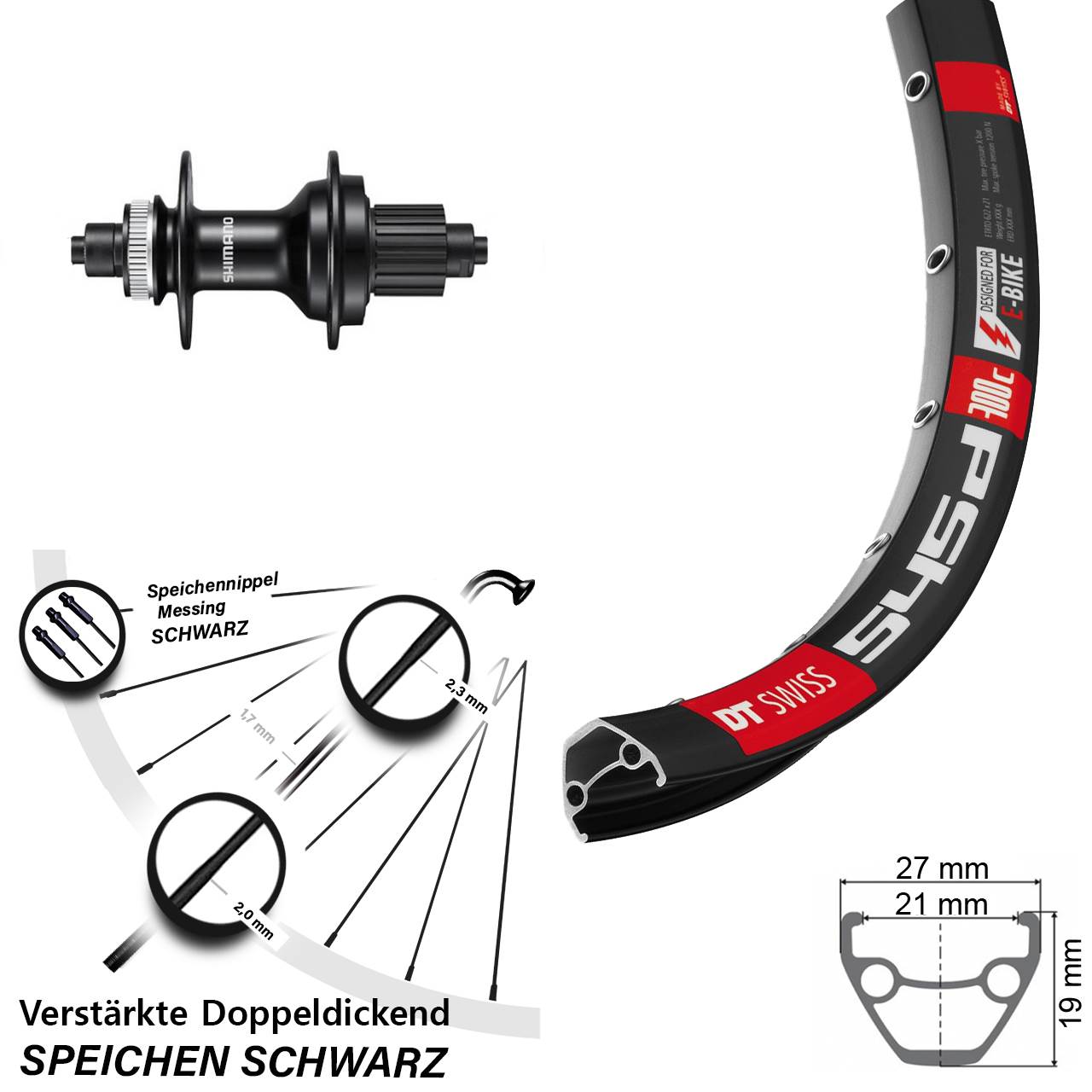26 Zoll DT Swiss 545 Shimano FH-MT500 Centerlock Hinterrad QR Micro Spline