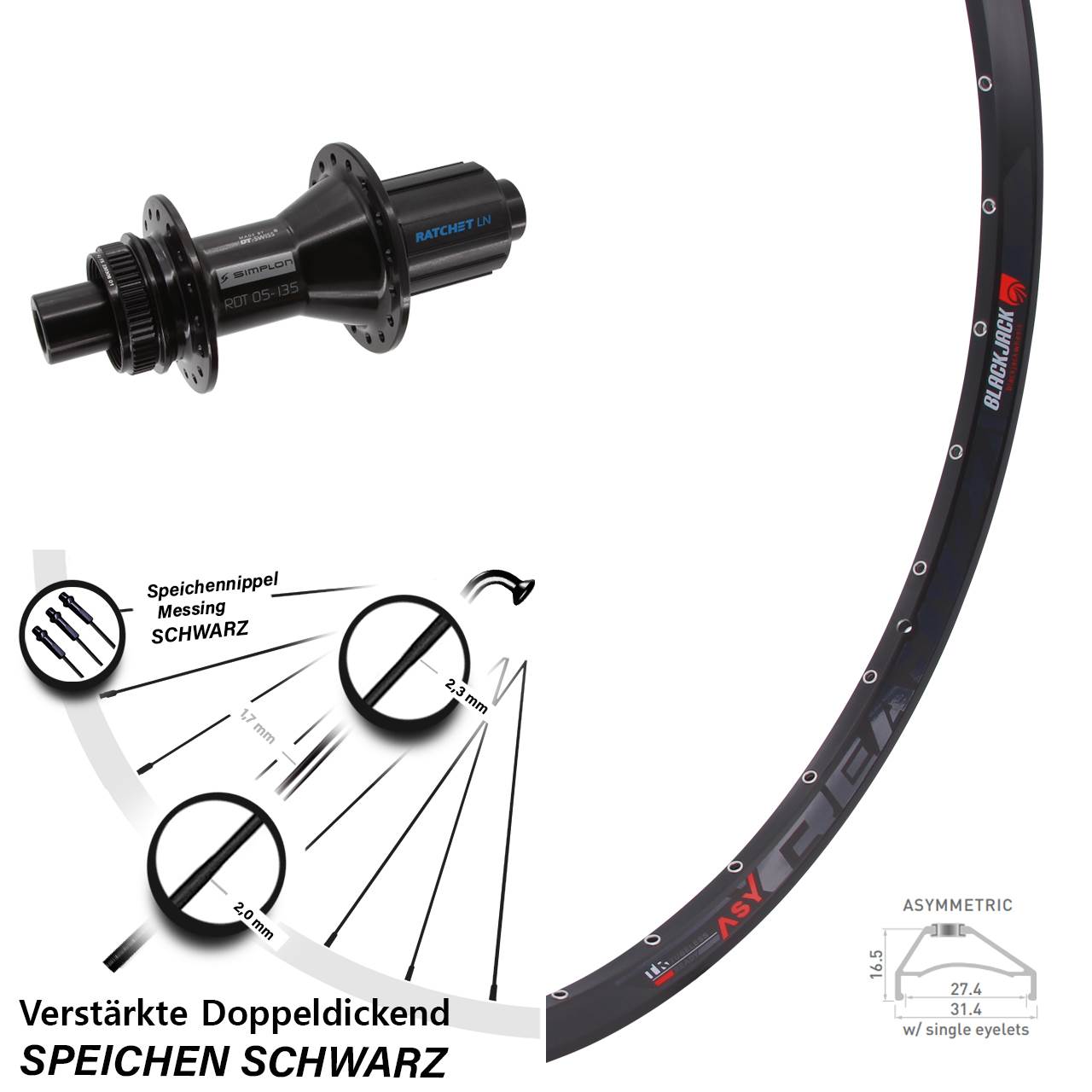 650B Rodi Ready 27 DT Swiss 370 Hybrid Disc Laufrad 12x142 8-11 fach