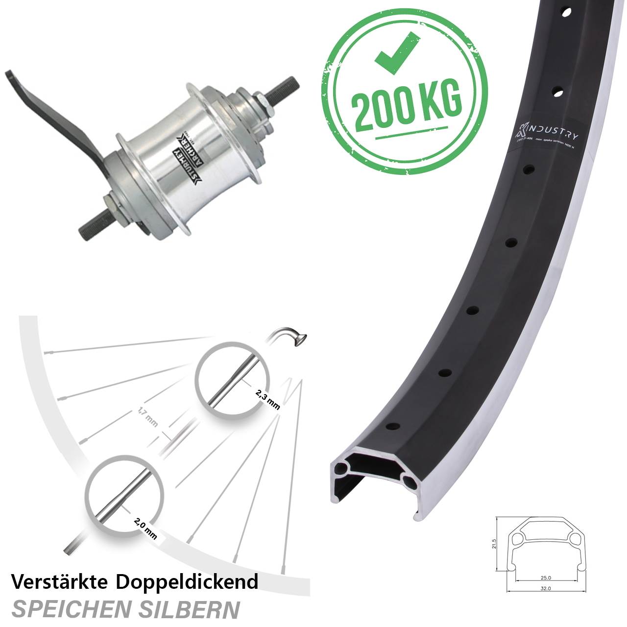 KX Industry Sturmey Archer Duomatic 20 Zoll Hinterrad