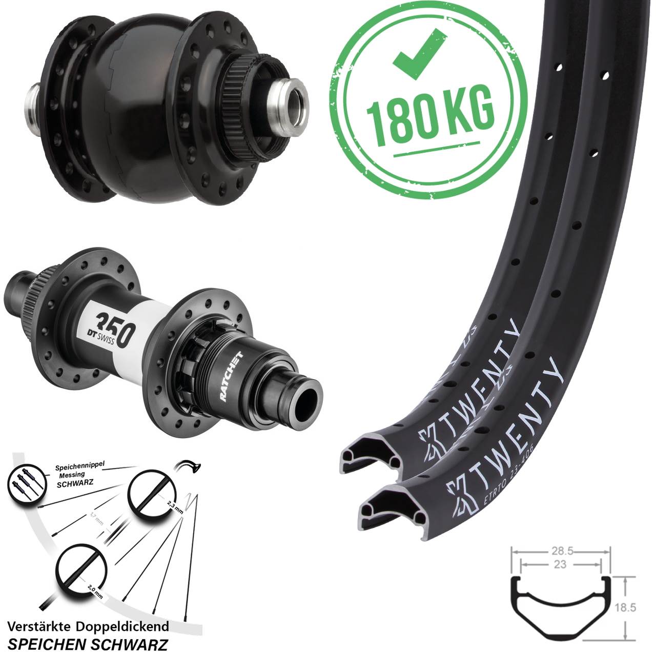KX Twenty DT Swiss 350 SON 28 20 Zoll Laufradsatz Centerlock 12x100/142 XD 11-12 fach