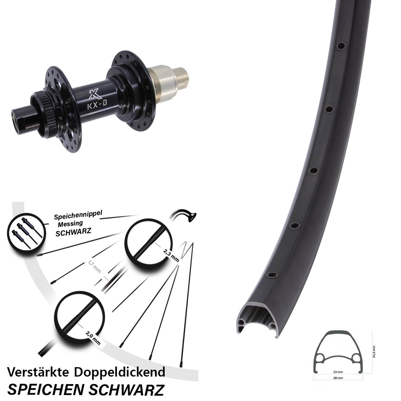Ambrosio Sport KX-B 29 Zoll Hinterrad Centerlock 12x148 XD 11-12 fach