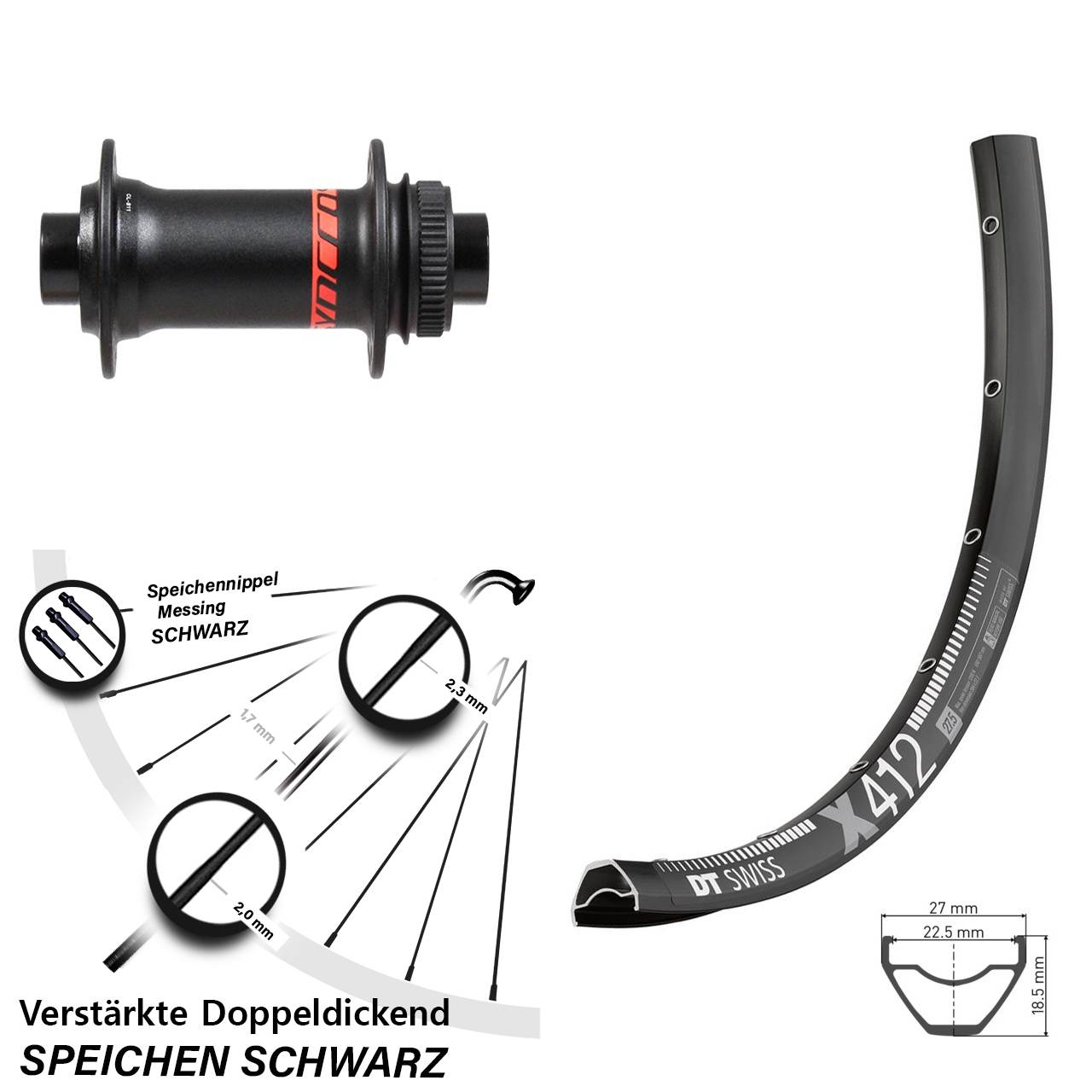 Disc Laufrad 28 Zoll DT Swiss X412 Formula 15x110 Boost