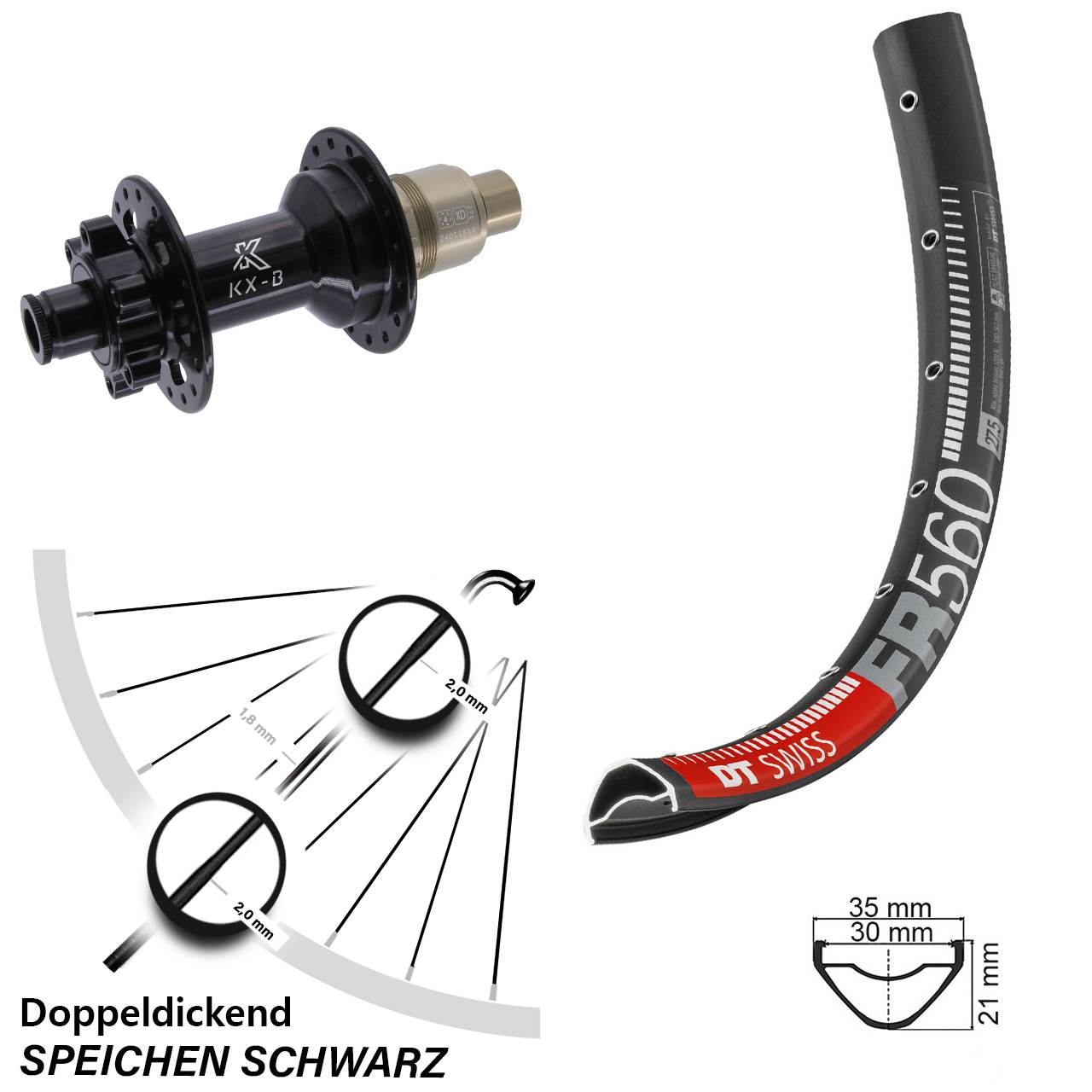 Disc Hinterrad 12x148 26 Zoll DT Swiss FR 560 KX-B SRAM XD