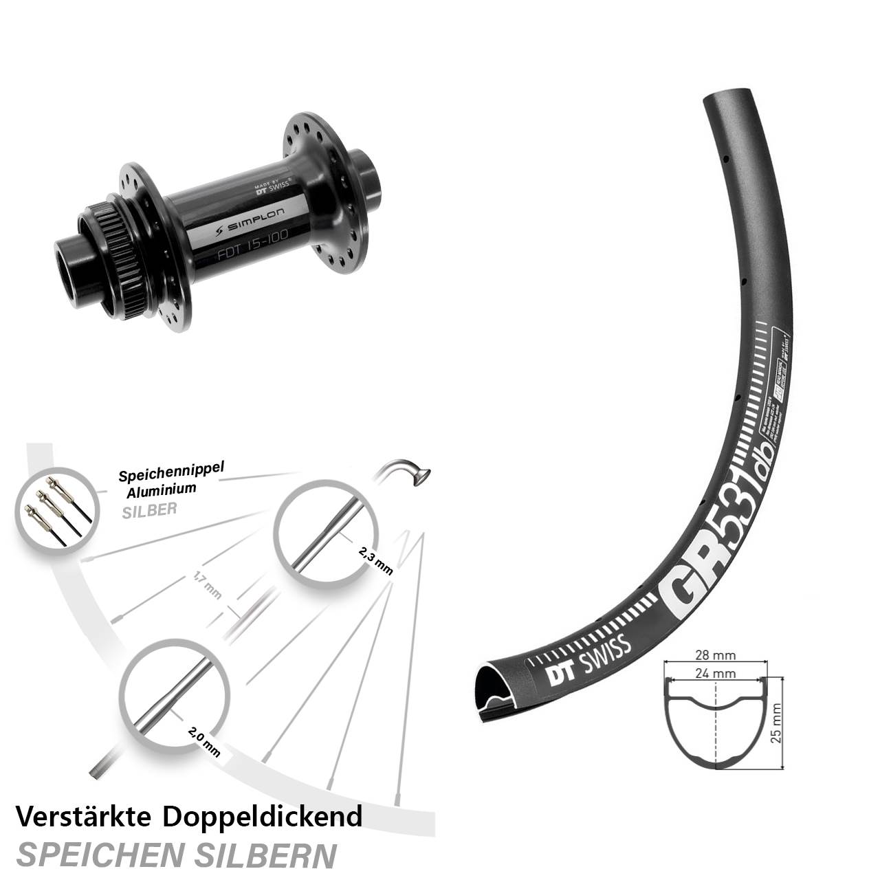 Disc Laufrad 12x100 29 Zoll DT Swiss GR531-370