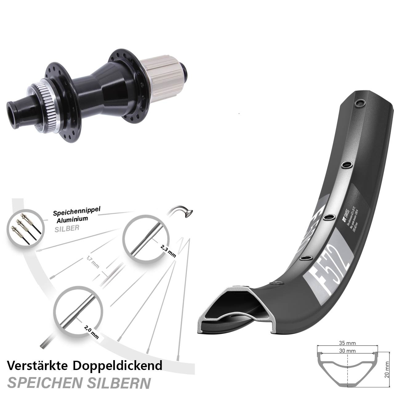Hinterrad Centerlock 12x142 29 Zoll DT Swiss F572 Novatec CL-142 8-12 fach HG