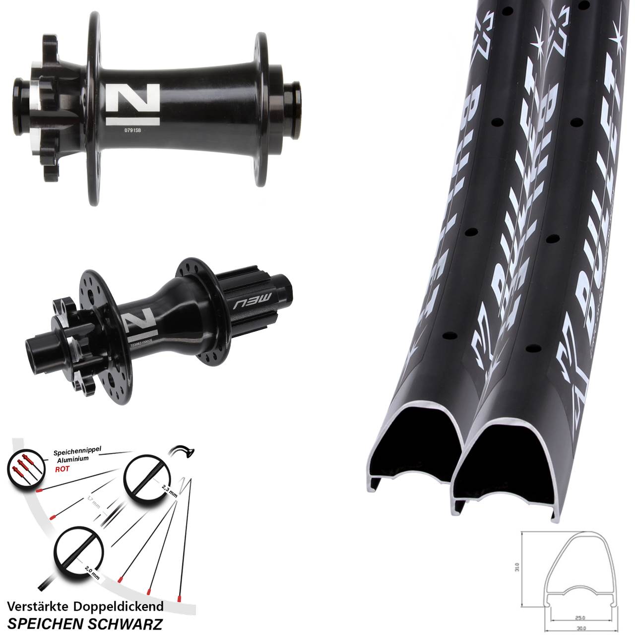 28-29 Zoll KX Bullet OS Novatec D791-D792 Disc Laufradsatz 12x100/142 Campa N3W