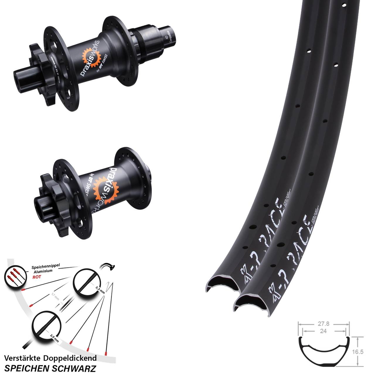 KX-R Race DT Swiss 350 Ratchet 36 28-29 Zoll Laufradsatz 6-Loch 15x100 12x142 SRAM XD