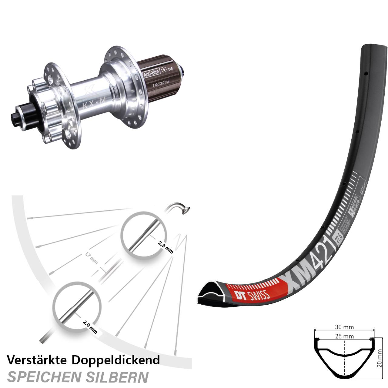 Disc Hinterrad QR 29 Zoll DT Swiss XM 421 KX-M 8-12 fach