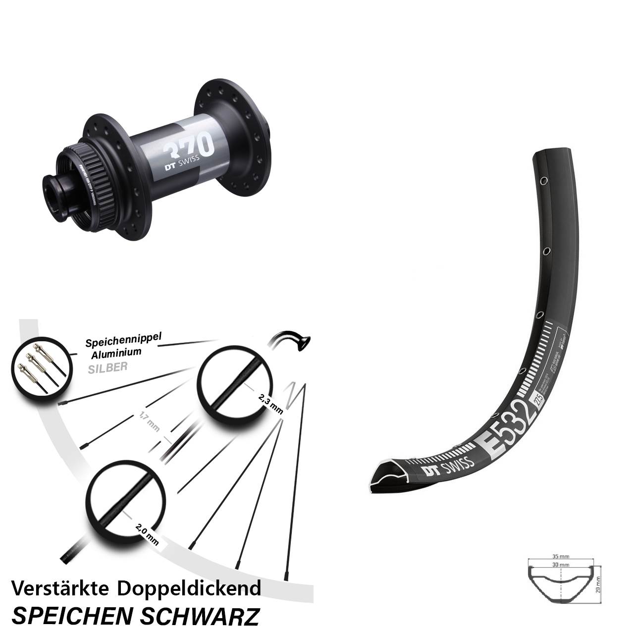 Disc Laufrad 29 Zoll DT Swiss E532-370 15x100