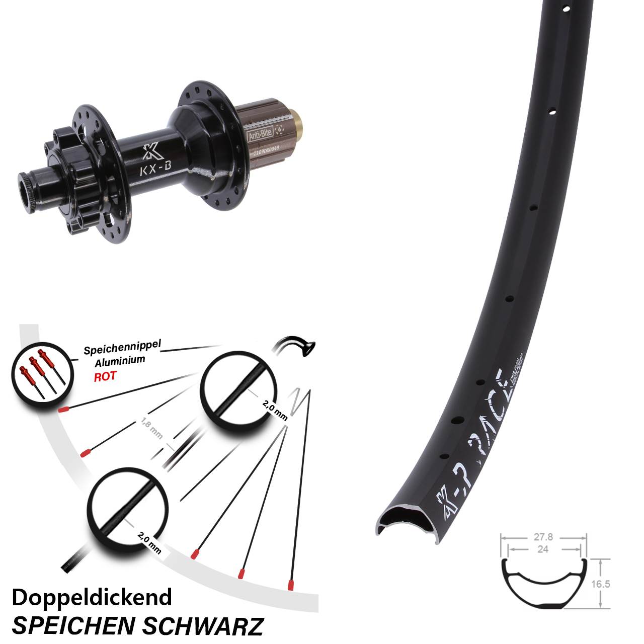 KXR-B Race Disc Laufrad 12x148 Boost 8-11 fach HG