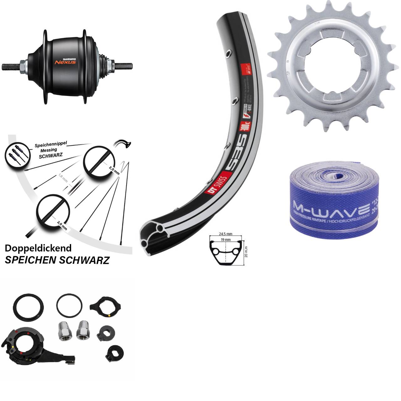 28 Zoll Shimano Nexus 8 Gang DT Swiss 535 Hinterrad mit Freilauf