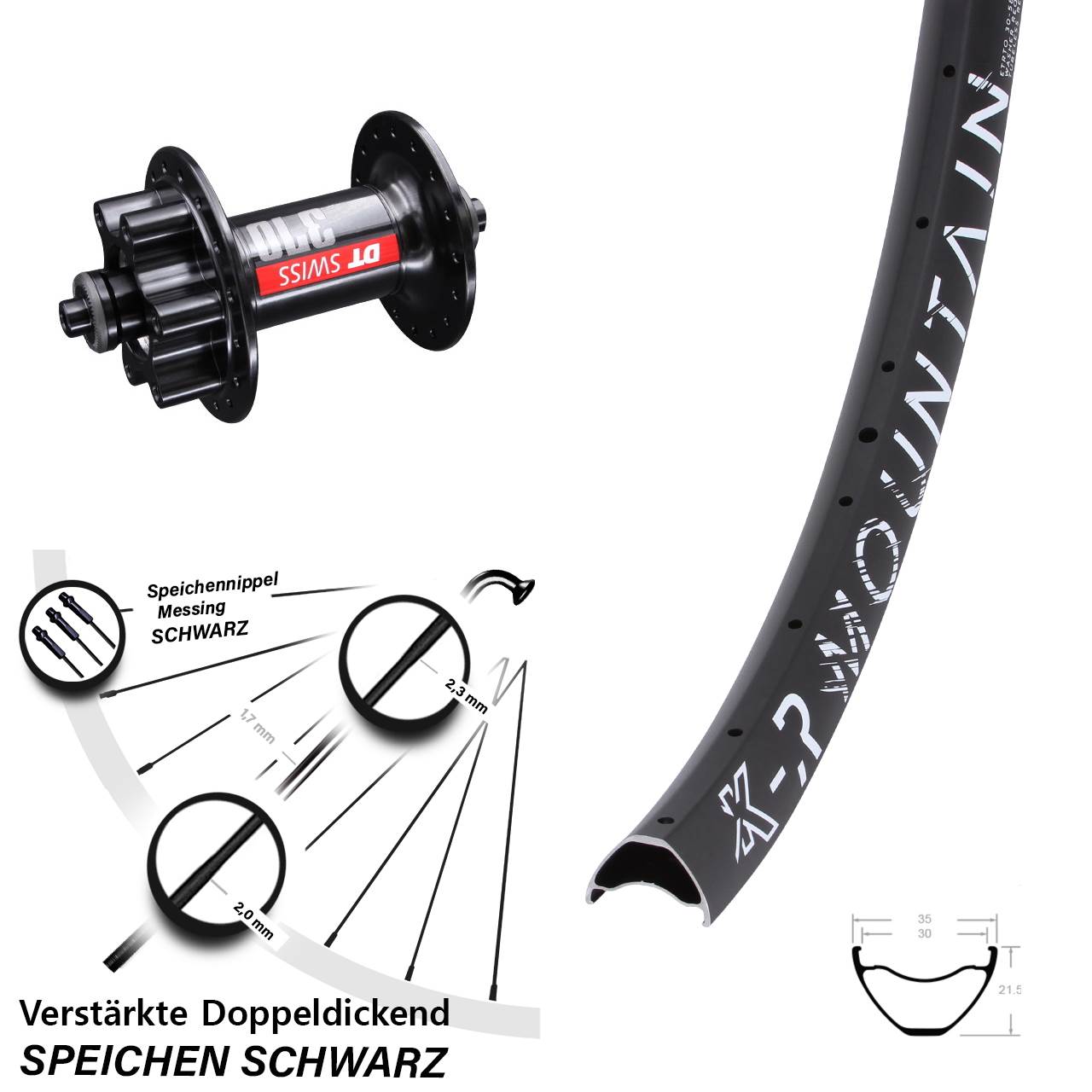 KX-R Mountain DT Swiss 370 29 Zoll Disc Laufrad QR