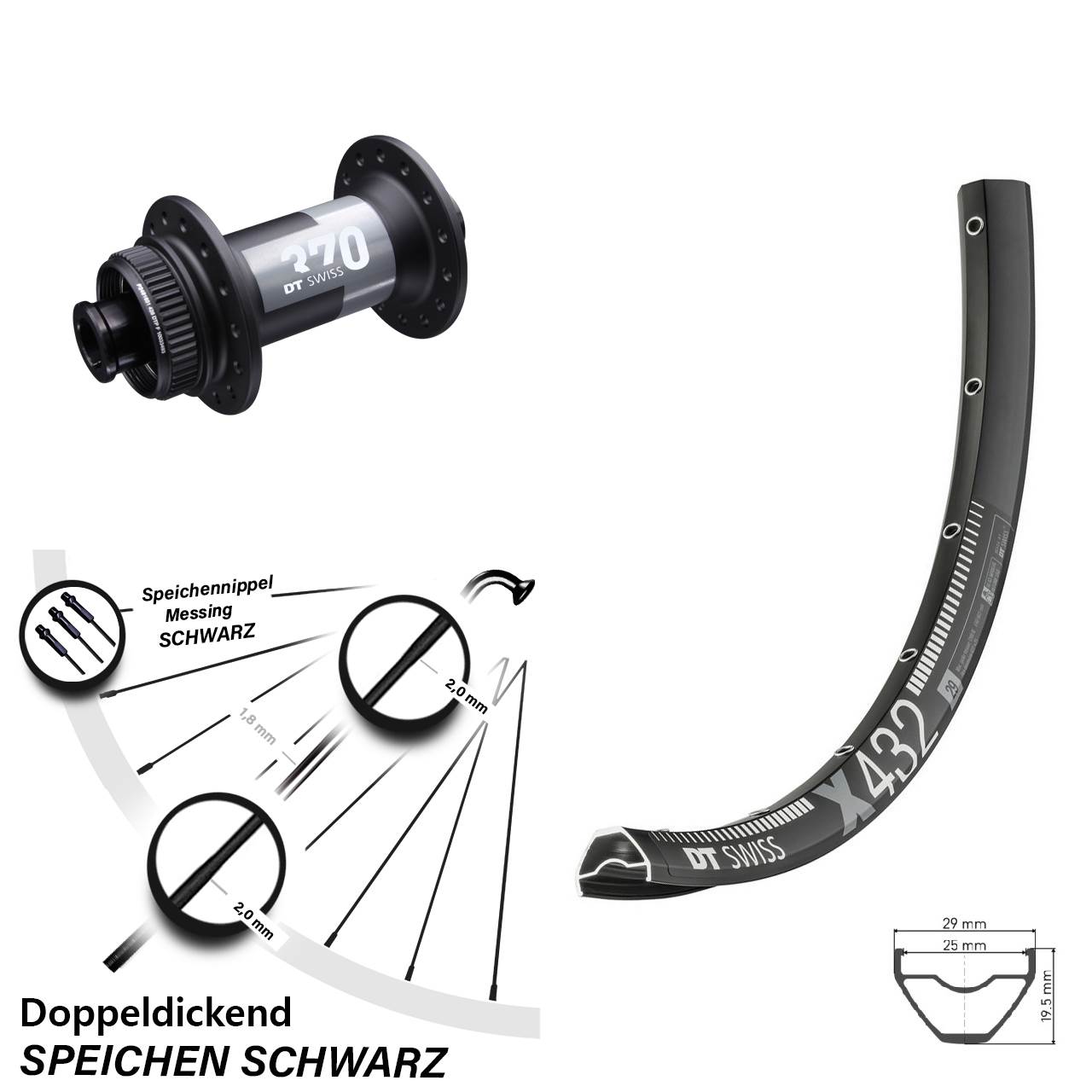 Disc Laufrad 15x100 29 Zoll DT Swiss X 432 370