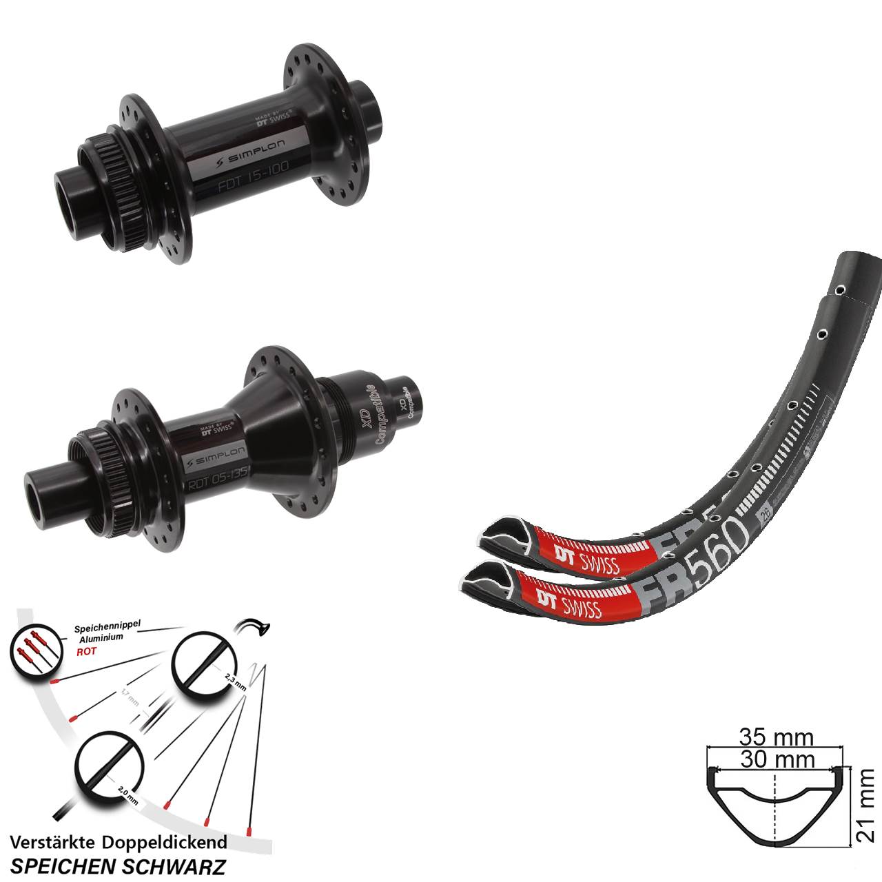 Disc Laufradsatz 15x100 12x142 26 Zoll DT Swiss FR 560 370 SRAM XD