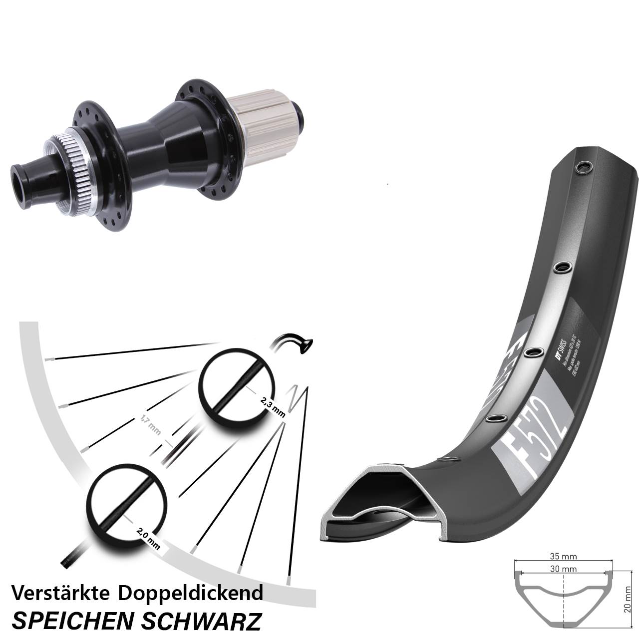 Hinterrad Centerlock 12x142 29 Zoll DT Swiss F572 Novatec CL-142 8-12 fach HG