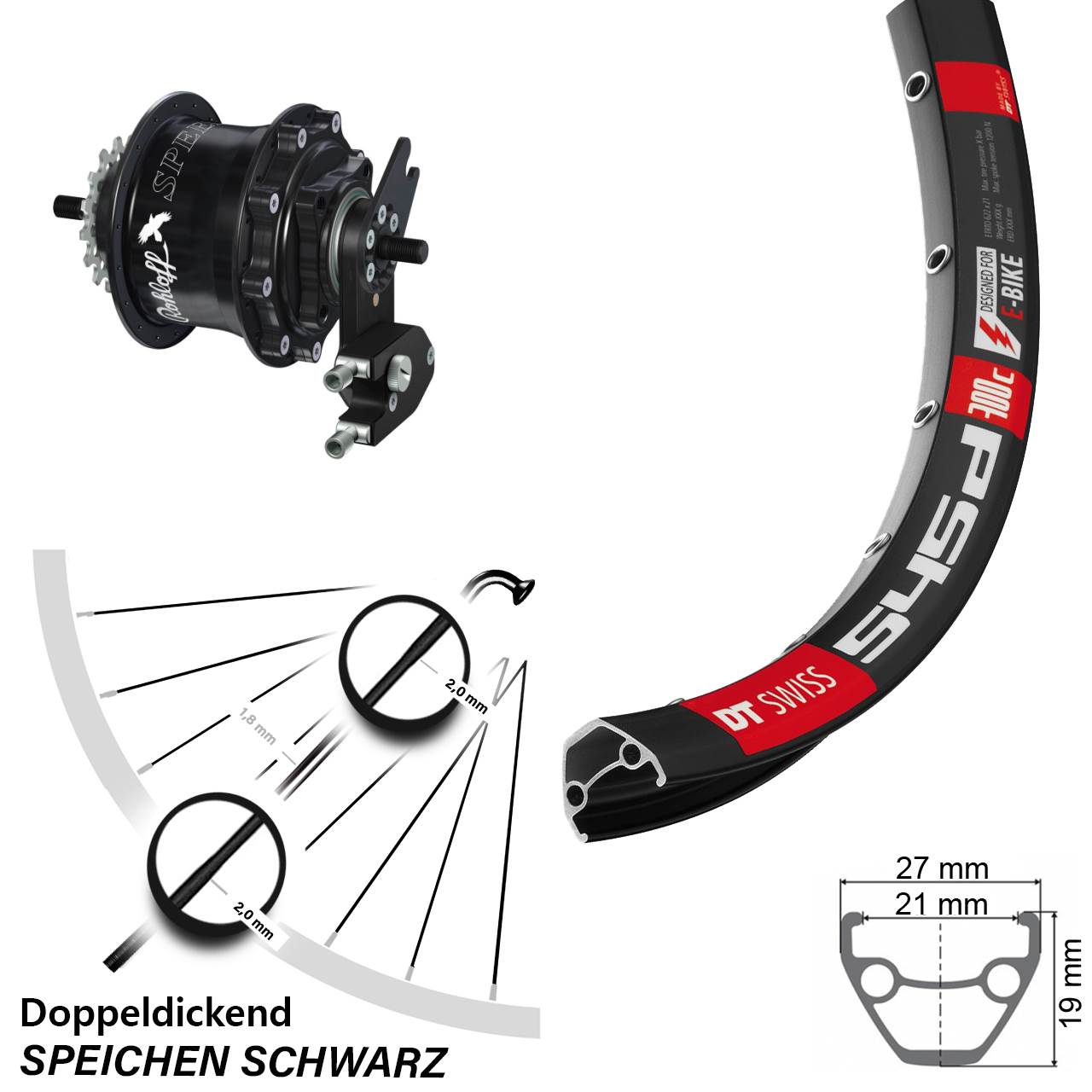 Disc Hinterrrad 29 Zoll DT Swiss 545d Rohloff Speedhub TS DB OEM2 Tandem