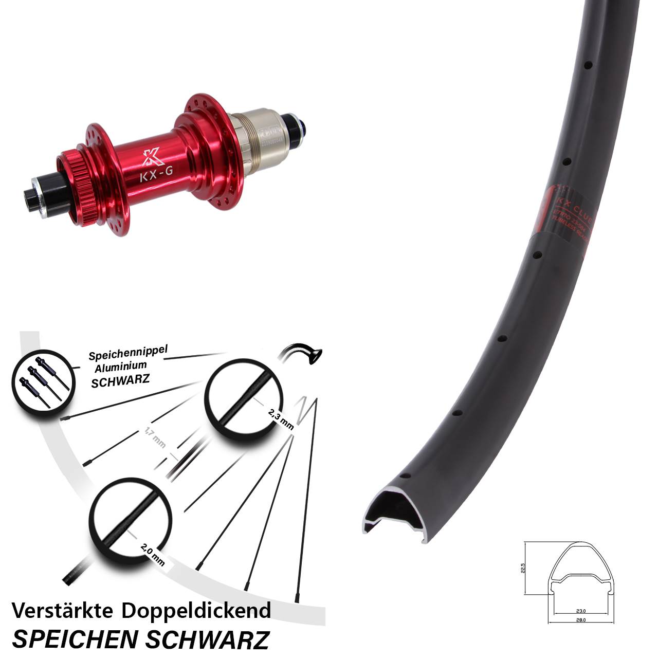 Disc 650B Hinterrad KX-G Clue rot XDR für Schnellspanner