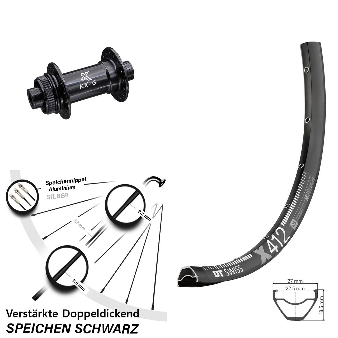 DT Swiss X 412 KX-G Centerlock 29 Zoll Vorderrad 15x100