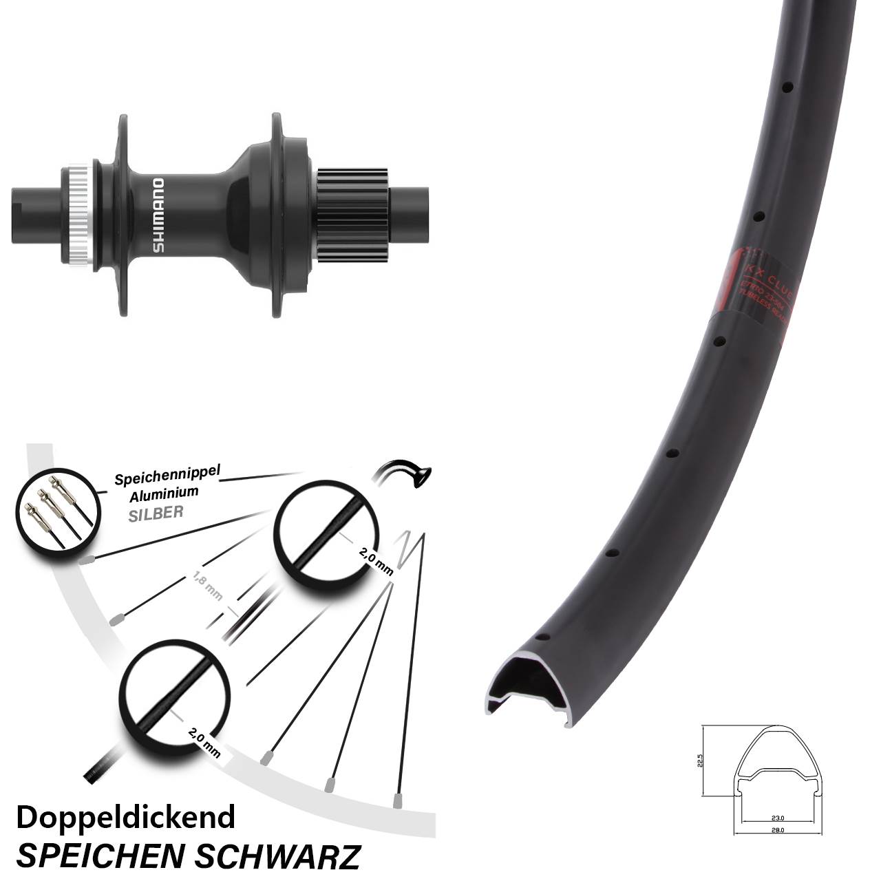 27,5 Zoll Hinterrad Clue Shimano MT410 Micro Spline 12x142