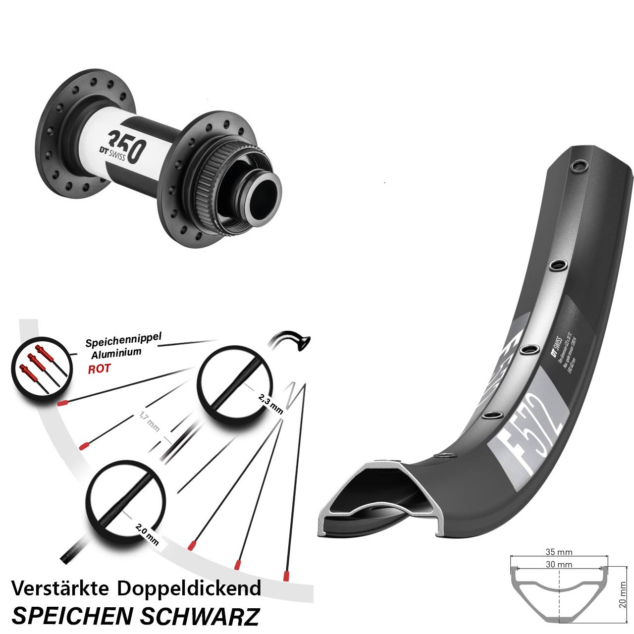 Disc Laufrad 29 Zoll DT Swiss F 572-350 15x110 Boost