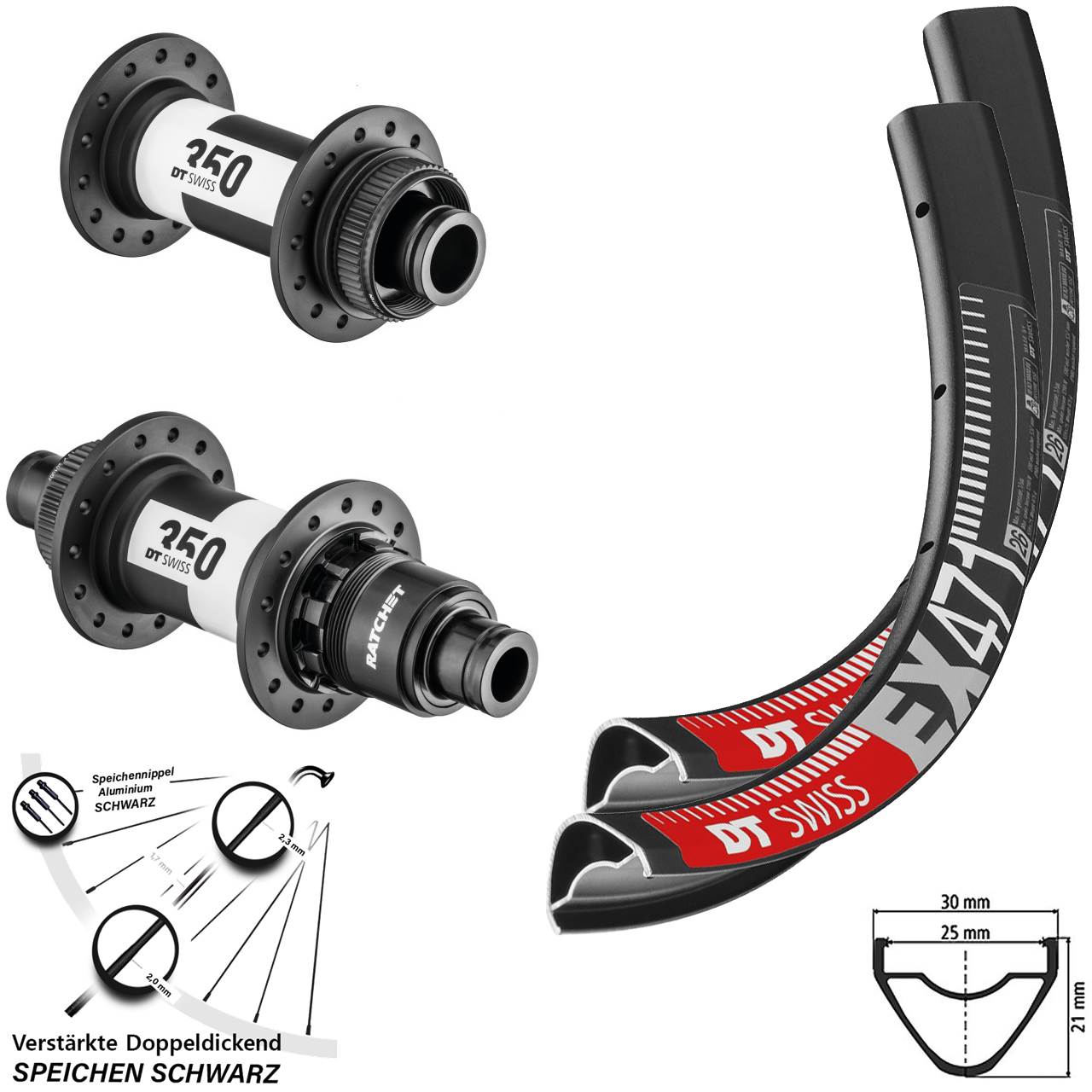 650B Laufradsatz DT Swiss EX471-350 SRAM XD 15x110 12x148 Boost