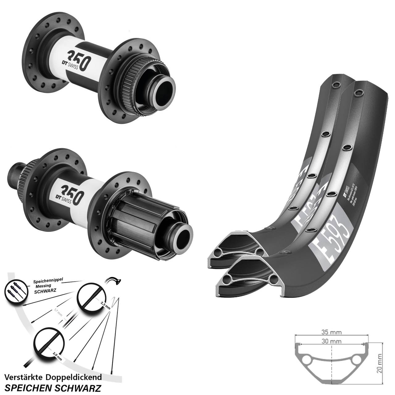 Boost Laufradsatz Disc 27,5 Zoll DT Swiss E593-350 8-11 fach HG