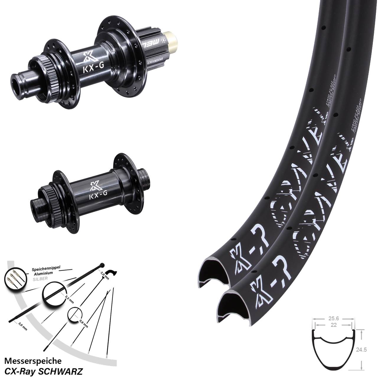 Centerl. Laufradsatz 12x100/142 28 Zoll KXR-G Gravel Campagnolo N3W CX-Ray