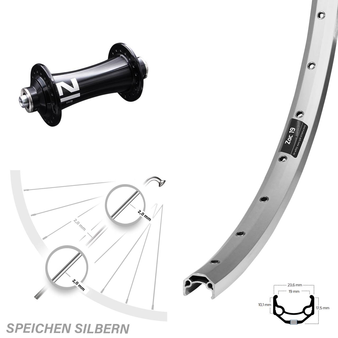 Ryde ZAC 19 Laufrad 26 Zoll Novatec A141SB