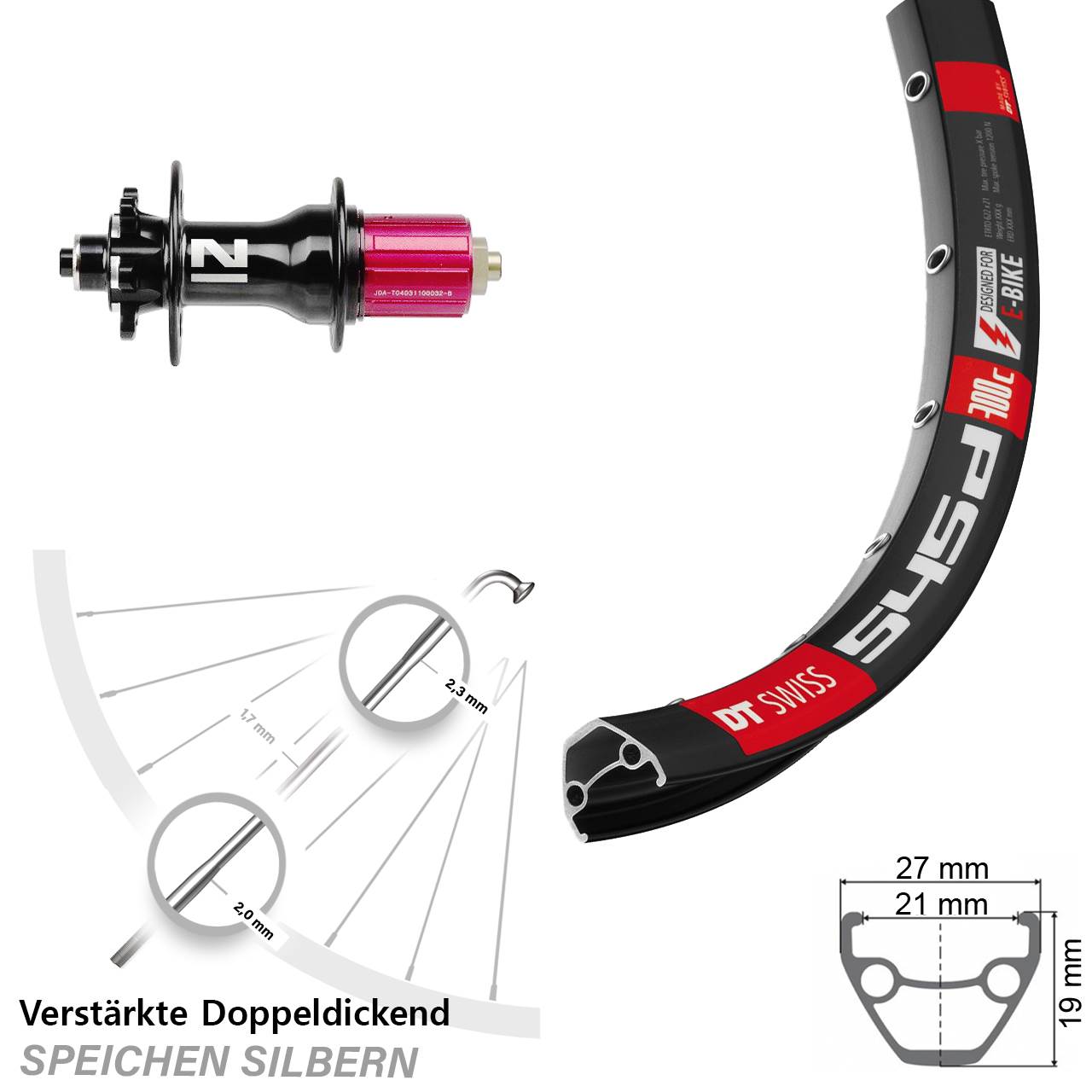 Hinterrad DT Swiss 545 Novatec D792 28-29 Zoll 6-Loch 8-11 fach QR
