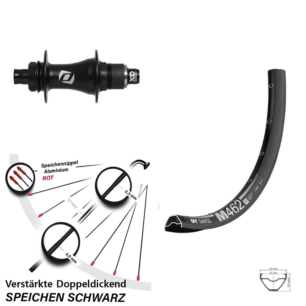 DT Swiss M462 Syncros Boost SRAM XD 650B Disc Hinterrad 12x148