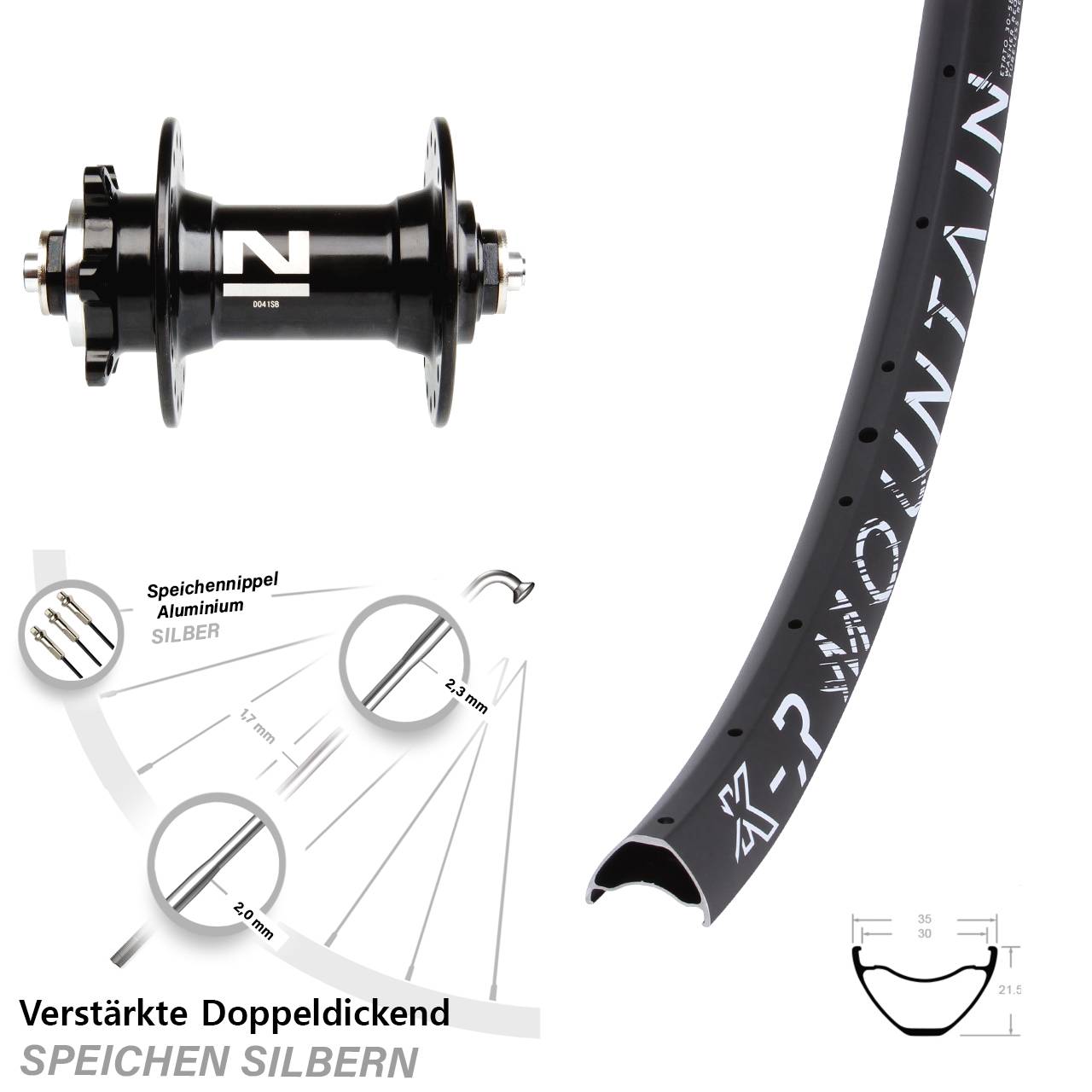 Disc Laufrad 29 Zoll KX-R Mountain Novatec D-041 für Schnellspanner