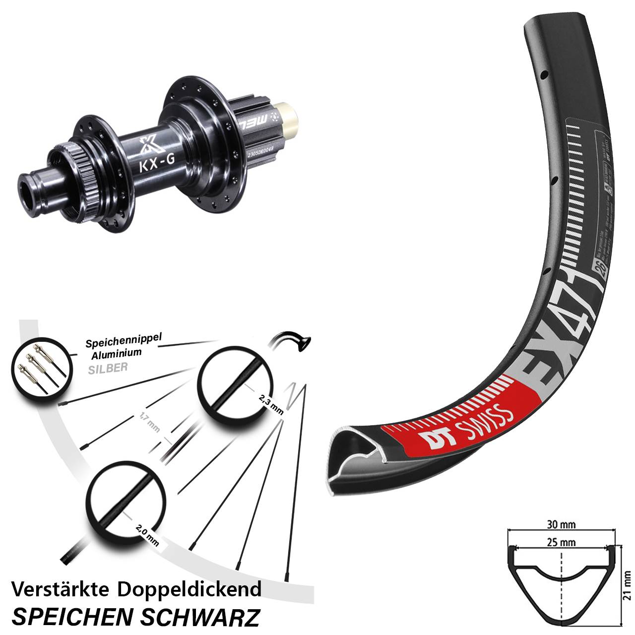 Disc Laufrad 12x142 650B DT Swiss EX471 KX-G Steckachse Campagnolo N3W
