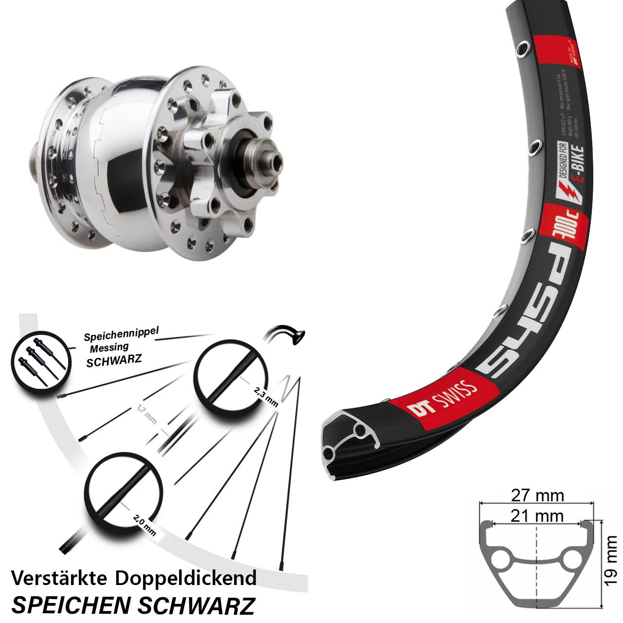 SON 28 QR DT Swiss 545 26 Zoll 6-Loch Nabendynamo-Vorderrad